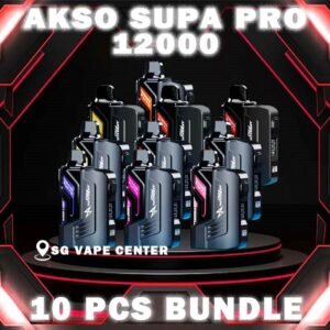 10PCS AKSO SUPA PRO 12000 DISPOSABLE BUNDLE - SG VAPE CENTER SINGAPORE The 10PCS AKSO SUPA PRO 12000 DISPOSABLE BUNDLE Package include : Choose 10 Pcs of AKSO SUPA PRO 12K Puffs with amazing price ! Free Gift x1 FREE DELIVERY AKSO SUPA PRO 12000 Disposable ( 12k Puffs ) Ready stock in our sg singapore store online shop for same day delivery , This device are one of the smash-market Cartridge System Pod in Malaysia. They pack a rechargeable battery and come prefilled with a whopping 12ml of liquid together with an indicator special for battery and liquid level. This allows you to vape longer on a single disposable and makes the AKSO SUPA PRO a great option for traveling, extended road trips, or even just day-to-day use. Each Prefilled Cartridge will last for 12000 puffs. What makes AKSO SUPA PRO are different than the other device because it came with Chip Set System which will show you accurate level of flavour indicator. delivers a great flavoring, a satisfying draw and the indicator; They feel really good in the hand as ergonomic shape to hold and vape with. The AKSO SUPA PRO is available in 12 flavors for you to choose. Some flavors to try are Blackcurrant Yacult, Rootbeer, Apple Asam Boi and Nutty Tobacco. Specification : Nicotine 50mg (5%) Approx. 12000 puffs Capacity 12ml Blue Led - Unlock & Booster ,Press the button for booster experience Blue & Green Led - Locked ,Press 3 Time for Child Lock Safety ⚠️AKSO SUPA PRO 12000 DISPOSABLE BATTERY & PREFILLED POD LINE UP⚠️ Apple Asam Boi Blackcurrant Yakult Grape Ice Watermelon Mango Lime Minty Gum Nutty Tobacco Peanut Butter Toast Pineapple Mango Pomegranate Plum Guava Rootbeer Triple Mango Strawberry Hami Melon Mango Nata De Coco Strawberry Vanilla Custard Pina Watermelon Strawberry Zesty Grape Watermelon Grape Mango Mangosteen Lychee Longan Grape Gum Passion Grape Honeydew Blackcurrant Oolong Green Tea Tie Guan Yin Mango Gis Ice Coffee Hazelnut Wild Sour Berry Blueberry kiwi Apple Aloe Vera Passion Lychee SG VAPE COD SAME DAY DELIVERY , CASH ON DELIVERY ONLY. TAKE BULK ORDER /MORE ORDER PLS CONTACT ME :  SGVAPECENTER VIEW OUR DAILY NEWS INFORMATION VAPE : TELEGRAM CHANNEL