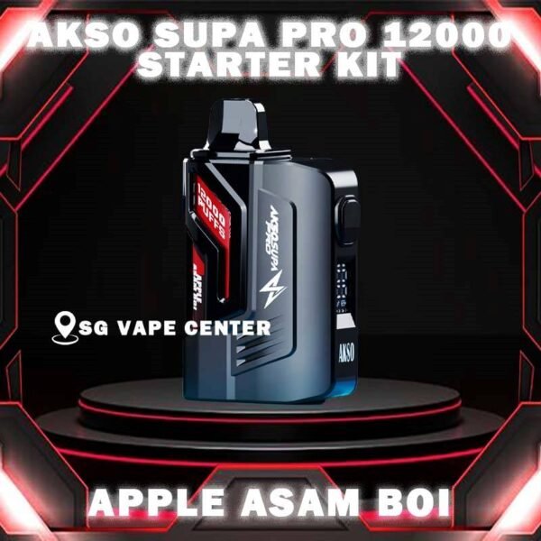 AKSO SUPA PRO 12000 DISPOSABLE - VAPE SINGAPORE SG COD AKSO SUPA PRO 12000 Disposable are one of the smash-market Cartridge System Pod in Malaysia. They pack a rechargeable battery and come prefilled with a whopping 12ml of liquid together with an indicator special for battery and liquid level. This allows you to vape longer on a single disposable and makes the AKSO SUPA PRO a great option for traveling, extended road trips, or even just day-to-day use. Each Prefilled Cartridge will last for 12000 puffs. What makes AKSO SUPA PRO are different than the other device because it came with Chip Set System which will show you accurate level of flavour indicator. delivers a great flavoring, a satisfying draw and the indicator; They feel really good in the hand as ergonomic shape to hold and vape with. The AKSO SUPA PRO is available in 12 flavors for you to choose. Some flavors to try are Blackcurrant Yacult, Rootbeer, Apple Asam Boi and Nutty Tobacco. Specification : Nicotine 50mg (5%) Approx. 12000 puffs Capacity 12ml Blue Led - Unlock & Booster ,Press the button for booster experience Blue & Green Led - Locked ,Press 3 Time for Child Lock Safety ⚠️AKSO SUPA PRO 12000 DISPOSABLE  FLAVOUR LINE UP⚠️ Apple Asam Boi Blackcurrant Yakult Grape Ice Watermelon Mango Lime Minty Gum Nutty Tobacco Peanut Butter Toast Pineapple Mango Pomegranate Plum Guava Rootbeer Triple Mango Strawberry Hami Melon Mango Nata De Coco Strawberry Vanilla Custard Pina Watermelon Strawberry Zesty Grape Watermelon Grape SG VAPE COD SAME DAY DELIVERY , CASH ON DELIVERY ONLY. TAKE BULK ORDER /MORE ORDER PLS CONTACT ME :  SGVAPECENTER VIEW OUR DAILY NEWS INFORMATION VAPE : TELEGRAM CHANNEL