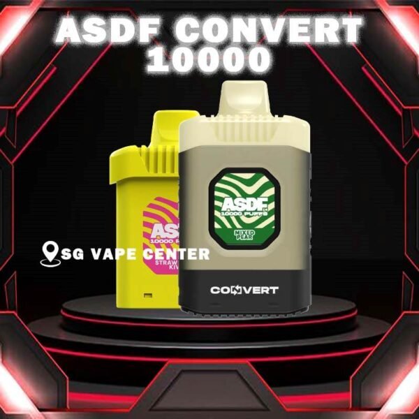 ASDF CONVERT 10000 DISPOSABLE - SG VAPE CENTER SINGAPORE The ASDF CONVERT 10000 DISPOSABLE vape Prefilled Pod Cartridge and Battery System Pod Design Ready stock in our sg singapore store online shop for same day delivery.By ASDF,Support Power Indicator of 3 Dynamic energy Flow : Green - 71%-100% , Blue - 26%-70% , Red - 0%-25%. Less waiting more puffing with ASDF CONVERT 10K! STARTER KIT Package Include : X1 Convert Device X1 Prefilled Pod 10k Puffs CARTRIDGE Package Include : X1 Prefilled Pod 10k Puffs Specification : Nicotine : 50mg (5%) Battery Volume : 500 mAh Charging : Rechargeable with Type C Fully Charged Time : 15mins Battery Indicator ⚠️ASDF CONVERT 10000 STARTER KIT FLAVOUR⚠️ Berry Peach Berry Slurpee Double Mango Fruity Lychee Grape Yogurt Hawaiian Pineapple Lemon Lime Lemon Mango Lychee Aloe Vera Mixed Bubblegum Mixed Pear Strawberry Pear Strawberry Yogurt Strawebrry Peach Berries Mango Peach ⚠️ASDF CONVERT 10000 PREFILLED FLAVOUR⚠️ Berry Peach Sea Salt Passion Fruit Cappuccino Cool Mint Lemon Mint Coconut Lychee Strawberry Apple Strawberry Kiwi Blueberry Kiwi Ice Double Mango Banana Berries Grape Lychee Mixed Bubblegum Hawaiian Pineapple Mango Peach Energy Drink Strawberry Peach Berries Strawberry Berries Fruity Lychee Grape Slurpee Grape Yogurt Lemon Mango Lychee Aloe Vera SG VAPE COD SAME DAY DELIVERY , CASH ON DELIVERY ONLY. TAKE BULK ORDER /MORE ORDER PLS CONTACT ME :  SGVAPECENTER VIEW OUR DAILY NEWS INFORMATION VAPE : TELEGRAM CHANNEL