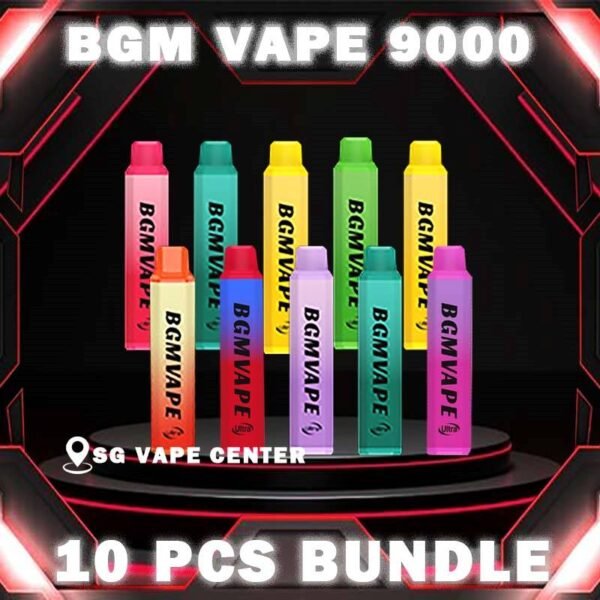 10PCS BGM VAPE 9000 DISPOSABLE BUNDLE - SG VAPE CENTER SINGAPORE The 10PCS BGM VAPE 9000 DISPOSABLE BUNDLE Package include : Choose 10 Pcs of BGM VAPE 9K Puffs with amazing price ! Free Gift x1 FREE DELIVERY The BGM Vape Ultra 9000 puff disposable Ready stock in our sg singapore store online shop for same day delivery, one of the top-selling vape products in Singapore. Visit our vape shop in Singapore to get your hands on this popular and high-quality vape device. Introducing the BGM Vape 9k puffs , Experience the power of the mesh coil technology, enjoy up to 9000 puffs, and indulge in the best flavors. Order today for same-day delivery and try out our exciting new arrival! ⚠️BGM VAPE 9000 FLAVOUR LINE UP⚠️ Double Melon Fuji Apple Jasmine Tea Litchi Ice Luch Ice Mango Melon Peach Lychee Peach Oolong Pure Grape Pure Passion Superb Mint Taro Creamy Tie Guan Yin Watermelon Black Tea Watermelon Lychee Yacult Orange Yacult Grape SG VAPE COD SAME DAY DELIVERY , CASH ON DELIVERY ONLY. TAKE BULK ORDER /MORE ORDER PLS CONTACT ME :  SGVAPECENTER VIEW OUR DAILY NEWS INFORMATION VAPE : TELEGRAM CHANNEL