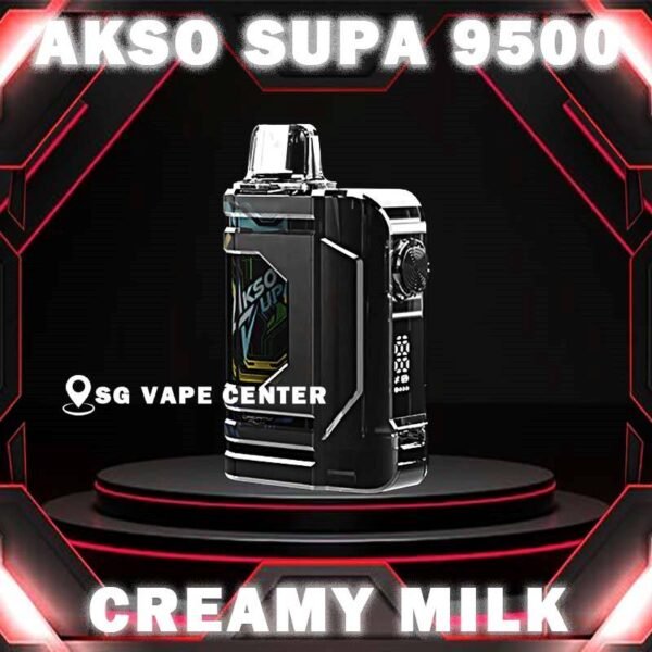 AKSO SUPA 9500 DISPOSABLE - SG VAPE CENTER Akso supa 9500 Disposable is new era disposable vape device. It has child lock mode function, smart screen indicator to show battery percentage and high power boost button. The child lock mode can make sure children wont use the device accidentally. Futhermore, the high power boost button can bring more smoke feeling to SG vape users. Get ur akso supa now at SG VAPE CENTER . We provide same day cash on delivery service with 0 deposit! Specification : Nicotine 50mg (5%) Approx. 9500 puffs Capacity 18ml Rechargeable Battery 650mAh Extra Boost Button  Child Lock Safety  ⚠️AKSO SUPA 9500 FLAVOUR LINE UP⚠️ Apple Asam Boi Blackberry Ice Blackcurrant Yakult Creamy Milk Grape Ice Ice Cream Cake Green Grape Lychee Longan Super Ice Mint Taro Ice Cream Mango Yakult Nutty Tobacco Root Beer Solero Strawberry Vanilla Donut Vanilla Latte Watermelon Ice Yakult Guava Asam Melon Gum Strawberry Gum Mango Ice SG VAPE COD SAME DAY DELIVERY , CASH ON DELIVERY ONLY. TAKE BULK ORDER /MORE ORDER PLS CONTACT ME :  SGVAPECENTER VIEW OUR DAILY NEWS INFORMATION VAPE : TELEGRAM CHANNEL