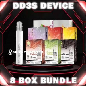 DD3S DEVICE BUNDLE 160 - SG VAPE CENTER SINGAPORE The DD3S DEVICE BUNDLE 160 Package include : 1 Pcs x Dark Rider 3s Device 8 Boxes x Classic Pods Flavour FREE DELIVERY DARK RIDER 3s also as DD3S Device Vape , Ready stock in our sg singapore store online shop. is the epitome of innovation, delivering the highest quality vaping experience. Available in four stunning colors, this vape device boasts a unique feature: flashing lights that illuminate with every inhale. But that's just the beginning. DARK RIDER 3's ingenious button design empowers you to control the flashing lights, as well as switch between low and high power wattage settings. Tailor your vape to perfection by adjusting the voltage to suit any pod – crank it up for intense flavors or dial it down for a subtle, nuanced taste. One remarkable feature of DARK RIDER is its compatibility with a wide range of 1st generation pod flavors, including SP2, RELX, LANA, R-ONE, and many more others vape. Features: Built-in Battery 450mAh Low Power 6.2w (350-420 puff) High Power 10.2w (230-280 puff) Resistance Range: 1.0Ω-1.2Ω Vibration Reminder Button Fuctions : Button Press & Hold For 3 Seconds To Switch Power Blue Light – Normal Power Green Light – Strong Power Red Light – Low Battery Press 3 Times Continousl:To Switch On/Off Light Blinking ⚠️DD3S DEVICE COLOR LINE UP⚠️ Pearl White Ocean Myth Unicorn Volcano Camo ⚠️PACKAGE BUNDLE PODS CHOOSE⚠️ SP2 Pod R-ONE Pod LANA Pod SG VAPE COD SAME DAY DELIVERY , CASH ON DELIVERY ONLY. TAKE BULK ORDER /MORE ORDER PLS CONTACT ME :  SGVAPECENTER VIEW OUR DAILY NEWS INFORMATION VAPE : TELEGRAM CHANNEL