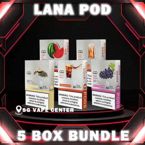 5 BOX LANA POD FLAVOUR - SG VAPE CENTER The 5 BOX LANA FLAVOUR POD Vape Package include : Get 5 boxes of LANA Pod with amazing price! 1 Box 3pcs, Total 15pcs FREE DELIVERY Lana Prefilled Pod Product Introduction The Vape pod uses transparent plastic as the oil storage tank, uses high-quality ceramic cores, has the best oil sealing technology, and uses high-quality filter cotton to ensure the cleanliness of the lana pod. Each flavour is pre-filled with 2.5ml e-cigarette liquid capacity and the individual Lana flavour reach 600PUFFS, satisfying most people's needs. Whether you are a consumer or an agent, Lana Pod can give you the price you want. Specifications : Pod capacity : 2.5ml Nicotine Strength : 3% (30mg) Pods Per Box : 3 Pods ⚠️LANA POD COMPATIBLE DEVICE WITH⚠️ DARK RIDER 3S DEVICE DD TOUCH DEVICE DD CUBE DEVICE LANA DEVICE INSTAR DEVICE RELX CLASSIC DEVICE SP2 BLITZ DEVICE SP2 LEGEND DEVICE SP2 M SERIES DEVICE WUUZ DEVICE ZEUZ DEVICE ⚠️LANA POD FLAVOUR LINE UP⚠️ Berry Blast Berry Grapefruit BlueBerry Ice Cantaloupe Cold Coke Cranberry Juice Juicy Grape Guava Iced Coffee Iced Tea Jasmine Long Jing Kiwi Blend Skittles Lush Ice Watermelon Iced Lychee Iced Mango Mango Milkshake Mango Passion Fruit Mineral Water Mung Bean Oolong Tea Orange Ice Passion Fruit Peach Grape Banana Peppermint Pineapple Popsicle Icy Slush Red Wine Root Beer Sour Apple Strawberry Milk Strawberry Watermelon Surfing Lemon Sweet Peach Taro Ice Cream Tie Guan Yin SG VAPE COD SAME DAY DELIVERY , CASH ON DELIVERY ONLY. TAKE BULK ORDER /MORE ORDER PLS CONTACT ME :  SGVAPECENTER VIEW OUR DAILY NEWS INFORMATION VAPE : TELEGRAM CHANNEL