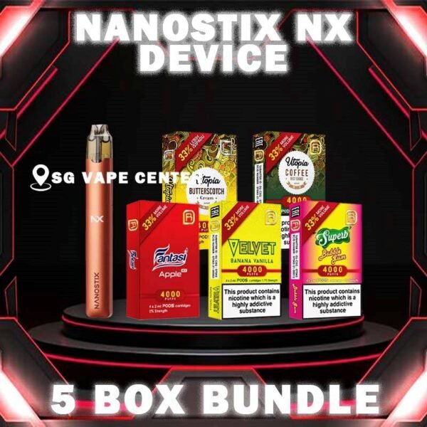 NANOSTIX DEVICE BUNDLE 160 - SG VAPE CENTER SINGAPORE The NANOSTIX DEVICE BUNDLE 160 Package include : 1 Pcs x NANOSTIX NX V3 Device 5 Boxes NANOSTIX NEO V2 Pods (Per Box 4pcs) FREE DELIVERY NANOSTIX NX V3 DEVICE Ready stock in Vape Singapore , All brand new and upgraded version of Nano STIX! NanoSTIX NX device is powered with LED power indicator, USB Type-C fast charging and now with better airflow. Nano STIX NX V3 is a revolutionary closed pod system featuring load and go NanoPOD, minus the harmful tar and chemicals of cigarettes’ that offers a healthier, more economical alternative to smoking. The device is lightweight and made of stainless steel casing with more slick design for better grip and more stylish. Designed without the mess of refill tanks. Simply insert the NanoPOD pod cartridge into the device and you’re ready to vape right away. The NANOSTIX NX V3 DEVICE Compatible Pod with : Sera Pod , Nanostix Neo Pod . Features: Stainless Steel Body Built-in Battery 300mAh LED Power Indicator Resistance: 2.0ohm ⚠️NANOSTIX V2 POD FLAVOUR LINE UP⚠️ Apple Banana Vanilla Bubblegum Butterscotch Cream Coffee Grape Ice Grapple Guava Hazelnut Coffee Honeydew Jackfruit Kiwi Rockmelon Lemonade Ice Lychee Mango Ice Mix Creamy Pod Mix Fruity Pod Orange Ice Popcorn Caramel Strawberry Apple Strawberry Vanilla Tobacco Classic Tobacco Menthol Velvet Butter Cake SG VAPE COD SAME DAY DELIVERY , CASH ON DELIVERY ONLY. TAKE BULK ORDER /MORE ORDER PLS CONTACT ME :  SGVAPECENTER VIEW OUR DAILY NEWS INFORMATION VAPE : TELEGRAM CHANNEL