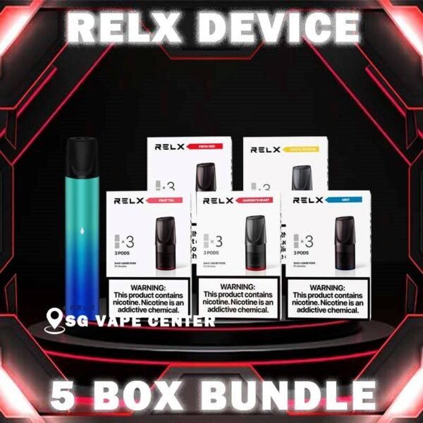 RELX DEVICE BUNDLE 120 - SG VAPE CENTER The RELX DEVICE BUNDLE 120 Package include : 1x RELX Device 5x Pod Flavour (3pcs Per Pack) The RELX CLASSIC DEVICE Vape ready stock in SG VAPE STORE , features a 350mAH for long lasting everyday vaping and a massive 2.0ml capacity for its pre-filled nicotine salt e-juice pods that lasts approximately 650 puffs. RELX Classic pods come in wide range of flavors to choose from currently over 10+ flavors and counting. RELXPods: The Perfect Pod Vapes to Savor Your Favorite Flavor Vapor pods, or e-liquid pods, are the fuel for a vape pen. Each pod contains a mixture of ncotine concentrate, flavoring, and other ingredients that elevates the vaping experience. A vape pen turns this cocktail into vapor by atomizing it through its heating coil. Without a vape pod, an electric cigarette is just a piece of hardware. ⚠️RELX CLASSIC DEVICE COMPATIBLE WITH⚠️ GENESIS POD J13 POD KIZZ POD LANA POD RELX CLASSIC POD R-ONE POD SP2 POD ZENO POD ZEUZ POD ⚠️RELX CLASSIC POD FLAVOUR LINE UP⚠️ Classic Tobacco 5% Cool Mint 5% Coke Grape Green Bean Honeydew Icy Slush Passion Fruit Peach Oolong Watermelon Strawberry Burst Jasmine Green Tea Tie Guan Yin Tea SG VAPE COD SAME DAY DELIVERY , CASH ON DELIVERY ONLY. TAKE BULK ORDER /MORE ORDER PLS CONTACT ME :  SGVAPECENTER VIEW OUR DAILY NEWS INFORMATION VAPE : TELEGRAM CHANNEL