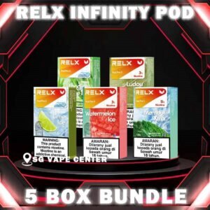 5 BOX RELX INFINITY POD - SG VAPE CENTER The 5 BOX RELX INFINITY POD Vape Package include : Get 5 boxes of RELX Infinity Pod with amazing price! 1 Box 3pcs, Total 15pcs FREE DELIVERY Discover out signature Menthol Xtra 5% Nicotine Flavour , alongside popular options like Infinity Pod Watermelon Ice , Tangy Grape , Mint Freeze , Jasmine Green Tea, Strawberry Burst, and Oolong Tea. For those craving extra sweetness, you can also enjoy Root Brew or Dark Sparkle flavors. ⚠️RELX INFINITY POD COMPATIBLE WITH⚠️ DD Cube Device Relx Infinity Device Relx Phantom Device Relx Infinity 2 Device Lana Infinity Device Relx Mini Device ⚠️RELX INFINITY POD FLAVOUR LINE UP⚠️ Blueberry Splash Crisp Apple Jasmine Green Tea Pink Guava Root Brew Honey Pomelo Fresh Peach Lychee Ice Lemon Zest Honeydew Melon Iced Latte White Coffee Thai Milk Tea Smooth Mango Orange Sparkle Strawberry Burst Dark Sparkle Lime Sparkle Banana Freeze Ludou Ice Lime Ice Taro Scoop Oolong Tea LongJing Tea Iced Black Tea Tangy Grape Watermelon Ice Menthol Xtra 5% Mint Freeze 5% Lemon Mint Rich Tobacco 5% Classic Tobacco 5% Menthol Extra 0mg Watermelon Ice 0mg SG VAPE COD SAME DAY DELIVERY , CASH ON DELIVERY ONLY. TAKE BULK ORDER /MORE ORDER PLS CONTACT ME :  SGVAPECENTER VIEW OUR DAILY NEWS INFORMATION VAPE : TELEGRAM CHANNEL