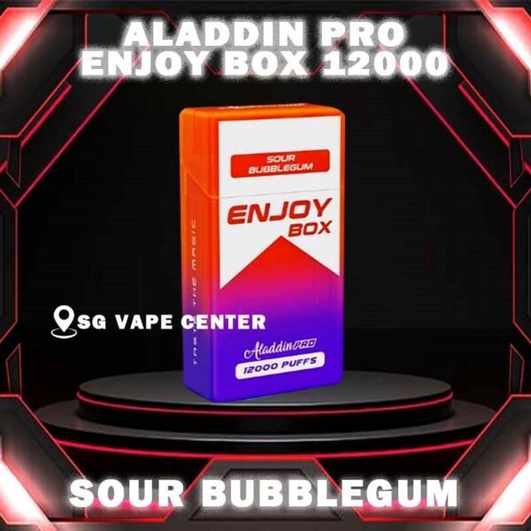 ALADDIN PRO ENJOY BOX 12000 DISPOSABLE - VAPE SINGAPORE SG COD Discover the latest Aladdin Pro Enjoy Box 12000 Puffs Disposable ! Design in a sleek cigarette-box-style design with a cap for mouthpiece protection! Enjoy 15 delightful flavors with 12K smooth puffs, each bursting with sweet perfection! The Aladdin Pro 12k New Vape in our Vape Singapore Ready Stock , get it now with us and same day delivery ! Enjoy delicious vaping experience . Specification : Nicotine : 50mg (5%) Approx : 12000 puffs Rechargeable Battery 650mAh Charging Port: Type-C ⚠️ALADDIN PRO ENJOY BOX 12000 FLAVOUR LINE UP⚠️ Energy Drink Guava Hazelnut Coffee Strawberry Mango Honeydew Sirap Bandung Strawberry Blackcurrant Mango Strawberry Kiwi Yakult Strawberry Grape Double Mango Candy Honeydew Yakult Mango Yakult Mango Peach Sour Bubblegum Solero Lime Gummy Bear Grape Lychee Grape Bubblegum Mixed Bubblegum Mango Bubblegum Sakura Grape Strawberry Bubblegum Solero Yakult Solero Ice Cream White Coffee SG VAPE COD SAME DAY DELIVERY , CASH ON DELIVERY ONLY. TAKE BULK ORDER /MORE ORDER PLS CONTACT ME :  SGVAPECENTER VIEW OUR DAILY NEWS INFORMATION VAPE : TELEGRAM CHANNEL