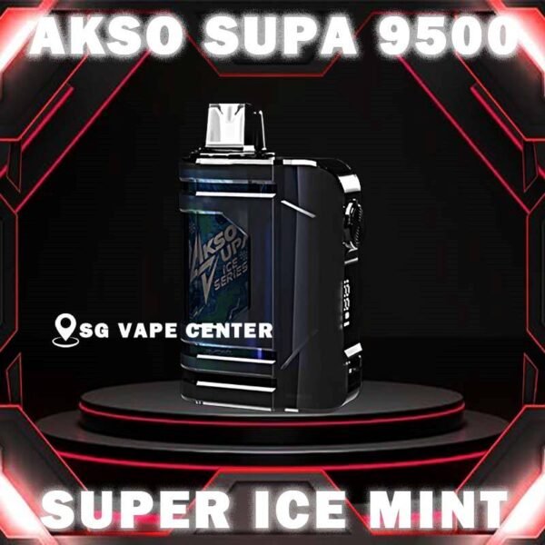 AKSO SUPA 9500 DISPOSABLE - SG VAPE CENTER Akso supa 9500 Disposable is new era disposable vape device. It has child lock mode function, smart screen indicator to show battery percentage and high power boost button. The child lock mode can make sure children wont use the device accidentally. Futhermore, the high power boost button can bring more smoke feeling to SG vape users. Get ur akso supa now at SG VAPE CENTER . We provide same day cash on delivery service with 0 deposit! Specification : Nicotine 50mg (5%) Approx. 9500 puffs Capacity 18ml Rechargeable Battery 650mAh Extra Boost Button  Child Lock Safety  ⚠️AKSO SUPA 9500 FLAVOUR LINE UP⚠️ Apple Asam Boi Blackberry Ice Blackcurrant Yakult Creamy Milk Grape Ice Ice Cream Cake Green Grape Lychee Longan Super Ice Mint Taro Ice Cream Mango Yakult Nutty Tobacco Root Beer Solero Strawberry Vanilla Donut Vanilla Latte Watermelon Ice Yakult Guava Asam Melon Gum Strawberry Gum Mango Ice SG VAPE COD SAME DAY DELIVERY , CASH ON DELIVERY ONLY. TAKE BULK ORDER /MORE ORDER PLS CONTACT ME :  SGVAPECENTER VIEW OUR DAILY NEWS INFORMATION VAPE : TELEGRAM CHANNEL