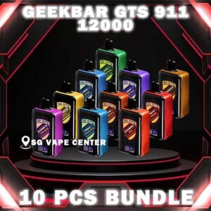 10PCS GEEKBAR GTS 911 12000 DISPOSABLE BUNDLE - SG VAPE CENTER SINGAPORE The 10PCS GEEKBAR GTS 911 12000 DISPOSABLE vape BUNDLE Package include : Choose 10 Pcs of GEEK BAR GTS 911 12KPuffs with amazing price ! Free Gift x1 FREE DELIVERY This GEEKBAR GTS 911 12000 disposable Vape Ready stock in our sg singapore store online shop for same day delivery. The Geek Bar Gts 911 12k Puffs boasts a cutting-edge design, featuring a smart screen indicator that displays both battery and e-liquid balance percentages. With this user-friendly innovation, you're always in control of your vaping session. Specifition : Puffs : 12,000 Battery Capacity : Type-C Rechargeable Nicotine Strength : 5% Charging Time : Roughly 10 min - 15 min ⚠️GEEKBAR GTS 911 12000 FLAVOUR LINE UP⚠️ Aloe Honeydew ChocoMocha Grape Honeydew Grape Lychee Mango Berries Mango Pineapple Peanut Butter Strawberry Lime Vanilla Cream Puffs Watermelon Kiwi Guava SG VAPE COD SAME DAY DELIVERY , CASH ON DELIVERY ONLY. TAKE BULK ORDER /MORE ORDER PLS CONTACT ME :  SGVAPECENTER VIEW OUR DAILY NEWS INFORMATION VAPE : TELEGRAM CHANNEL