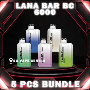 5PCS LANA BAR BC 6000 DISPOSABLE BUNDLE - SG VAPE CENTER SINGAPORE The 5PCS LANA BAR BC 6000 DISPOSABLE BUNDLE Package include : Choose 5 Pcs of LANA BAR BC 6K Puffs with amazing price ! Free Gift x1 FREE DELIVERY The Lana Bar 6000 Puffs Disposable Vape Ready stock in our sg singapore store online shop for same day delivery.This Kit is a signature model from LanaVape. As the top-selling product of Lana Vape, it offers an impressive selection of over 30 distinct flavors, each containing 3% nicotine . Every flavor delivers a cool and slightly sweet taste that’s both invigorating and satisfying. Discover out signature Tie Guan Yin flavor, alongside popular options like Lana bar bc 6k Freezy Watermelon , Freezy Grapple, Watermelon Strawberry, Freezy Lychee, Lemon Cola, and Freezy Lemon Tea. For those craving extra sweetness, you can also enjoy Zesty Sprite or Fizzy 100 Plus flavors. Specification : Puffs : 6000 Nicotine : 3% Battery Capacity : 850mAh Rechargeable E-liquid Capacity : 13ml ⚠️LANA BAR BC 6000 FLAVOUR LINE UP⚠️ Freezy Watermelon Freezy Lychee Lemon Cola Freezy Mango Watermelon Strawberry Peppermint Fizzy 100 Plus Zesty Sprite Freezy Grapple Peach Oolong Freezy Lemon Tea Tie Guan Yin SG VAPE COD SAME DAY DELIVERY , CASH ON DELIVERY ONLY. TAKE BULK ORDER /MORE ORDER PLS CONTACT ME :  SGVAPECENTER VIEW OUR DAILY NEWS INFORMATION VAPE : TELEGRAM CHANNEL