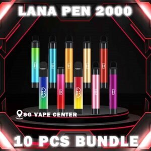 10PCS LANA PEN 2000 DISPOSABLE BUNDLE - SG VAPE CENTER SINGAPORE The 10PCS LANA PEN 2000 DISPOSABLE BUNDLE Package include : Choose 10 Pcs of LANA PEN 2k Puffs with amazing price ! Free Gift x1 FREE DELIVERY The Lana Pen 2000 Puffs ( 2K ) Disposable Vape Ready stock in our sg singapore store online shop for same day delivery. This Kit has a fashionable appearance. It uses a stainless steel tube as a carrier and wraps a layer of transparent glass. Lana always pays attention to the user's comfort and brings customers the ultimate holding experience. The Lana pen is equipped with a high-quality filter cotton core, and the newly developed fog Chemical technology, intelligent temperature control chip, the cigarette holder adopts ergonomic design, which fits most people's lips and creates a natural smoking experience. The Lana pen does not need to be charged repeatedly and can be thrown away after use. The built-in battery capacity of 1000mAh, 6ml of cigarette The oil reserve ensures that users can finish each Lana vape, and each can pump 2000puffs on average. Lana pays attention to the use experience of each customer and continuously improves the product, only to bring better products to customers. Specification : Puff: 2000 Puffs Nicotine Strength: 3.5% (35mg) E-Liquid Capacity: 6ml Battery Capacity: 1000mAh ⚠️LANA PEN 2000 FLAVOUR LINE UP⚠️ Sour Apple Berry Blast Cold Coke Grape Ice Lush Ice Lychee Ice Mango Milkshake Mineral Water Mixed Fruit Passion Fruit Sweet Peach Skittles Strawberry Milk Strawberry Watermelon Tie Guan Yin Lemon Tart Cantaloupe Super Mint SG VAPE COD SAME DAY DELIVERY , CASH ON DELIVERY ONLY. TAKE BULK ORDER /MORE ORDER PLS CONTACT ME :  SGVAPECENTER VIEW OUR DAILY NEWS INFORMATION VAPE : TELEGRAM CHANNEL