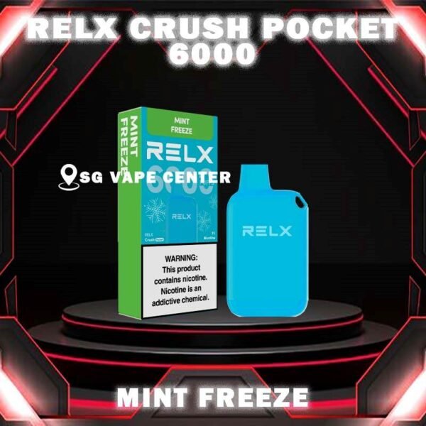 RELX CRUSH POCKET 6000 DISPOSABLE - VAPE SINGAPORE SG COD The RELX Crush Pocket 6000 Puffs Disposable vape offers a refreshing summer experience with its subtle sweetness, strong cooling effect, and moderate richness RELX Pocket features a puff count of up to 6k puffs, an atomizer with a mech coil 2.0, powered by 10W. Equipped with a 470mAh battery, it reaches 80% charge in just 45 minutes. Specifition :  Puffs: 6000 Puff Nicotine Strength : 3% Charging Time : Roughly 30-45min Battery Capacity : Type-C Rechargeable ⚠️RELX CRUSH POCKET 6000 FLAVOUR LINE UP⚠️ LongJing Tea Mint Freeze Peach Oolong Tea Root Beer Sea Salt Lemon Sour Plum Cola TieGuanYin Tea Watermelon Chill SG VAPE COD SAME DAY DELIVERY , CASH ON DELIVERY ONLY. TAKE BULK ORDER /MORE ORDER PLS CONTACT ME :  SGVAPECENTER VIEW OUR DAILY NEWS INFORMATION VAPE : TELEGRAM CHANNEL