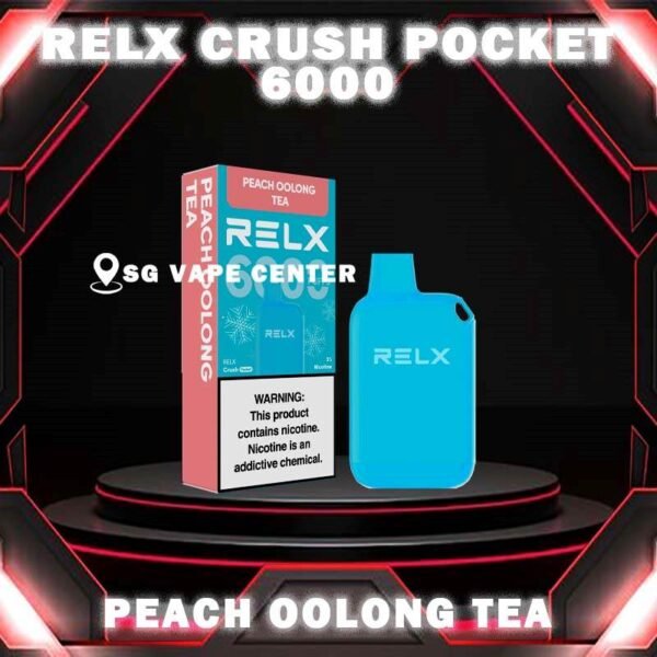 RELX CRUSH POCKET 6000 DISPOSABLE - VAPE SINGAPORE SG COD The RELX Crush Pocket 6000 Puffs Disposable vape offers a refreshing summer experience with its subtle sweetness, strong cooling effect, and moderate richness RELX Pocket features a puff count of up to 6k puffs, an atomizer with a mech coil 2.0, powered by 10W. Equipped with a 470mAh battery, it reaches 80% charge in just 45 minutes. Specifition :  Puffs: 6000 Puff Nicotine Strength : 3% Charging Time : Roughly 30-45min Battery Capacity : Type-C Rechargeable ⚠️RELX CRUSH POCKET 6000 FLAVOUR LINE UP⚠️ LongJing Tea Mint Freeze Peach Oolong Tea Root Beer Sea Salt Lemon Sour Plum Cola TieGuanYin Tea Watermelon Chill SG VAPE COD SAME DAY DELIVERY , CASH ON DELIVERY ONLY. TAKE BULK ORDER /MORE ORDER PLS CONTACT ME :  SGVAPECENTER VIEW OUR DAILY NEWS INFORMATION VAPE : TELEGRAM CHANNEL