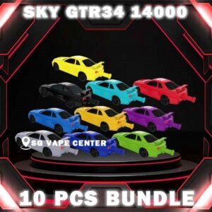 10PCS SKY GTR34 / R34 LINE 14000 DISPOSABLE BUNDLE - SG VAPE CENTER SINGAPORE The 10PCS SKY GTR34 14000 DISPOSABLE BUNDLE Package include : Choose 10 Pcs of SKYR R34 14K Puffs with amazing price ! Free Gift x1 FREE DELIVERY The Sky Gtr34 Line 14000 puffs disposable also calling Sky Line Gtr R34 14k puffs vape ,  Ready stock in our sg singapore store online shop for same day delivery. The Sky Line Gtr 34 14k Puffs drawing inspiration from the iconic NISSAN SKYLINE GTR 34. With an innovative design integrating the car’s exhaust pipe into the inhale mouthpiece, it offers a distinctive and exhilarating vaping experience. Specification : Approx. 14000 Puffs Capacity 25ml Rechargeable Battery 650mAh Charging Port: Type-C ⚠️SKY GTR34 14000 FLAVOUR LINE UP⚠️ Grape Blackcurrant Double Mango Gummy Bear Honeydew Watermelon Lemon Cola Mango Grape Mango Lychee Mix Berries Sour Bubblegum Solero Lime SG VAPE COD SAME DAY DELIVERY , CASH ON DELIVERY ONLY. TAKE BULK ORDER /MORE ORDER PLS CONTACT ME :  SGVAPECENTER VIEW OUR DAILY NEWS INFORMATION VAPE : TELEGRAM CHANNEL