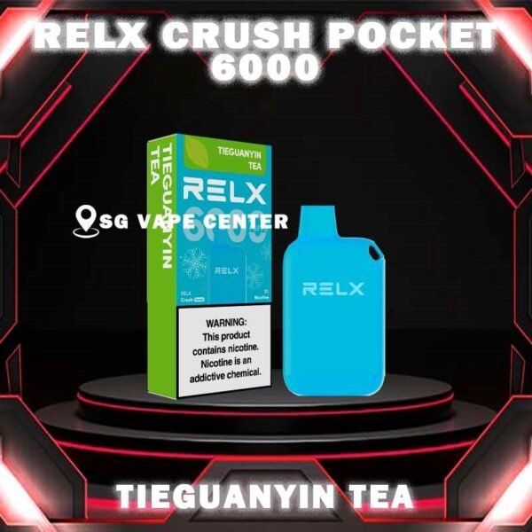 RELX CRUSH POCKET 6000 DISPOSABLE - VAPE SINGAPORE SG COD The RELX Crush Pocket 6000 Puffs Disposable vape offers a refreshing summer experience with its subtle sweetness, strong cooling effect, and moderate richness RELX Pocket features a puff count of up to 6k puffs, an atomizer with a mech coil 2.0, powered by 10W. Equipped with a 470mAh battery, it reaches 80% charge in just 45 minutes. Specifition :  Puffs: 6000 Puff Nicotine Strength : 3% Charging Time : Roughly 30-45min Battery Capacity : Type-C Rechargeable ⚠️RELX CRUSH POCKET 6000 FLAVOUR LINE UP⚠️ LongJing Tea Mint Freeze Peach Oolong Tea Root Beer Sea Salt Lemon Sour Plum Cola TieGuanYin Tea Watermelon Chill SG VAPE COD SAME DAY DELIVERY , CASH ON DELIVERY ONLY. TAKE BULK ORDER /MORE ORDER PLS CONTACT ME :  SGVAPECENTER VIEW OUR DAILY NEWS INFORMATION VAPE : TELEGRAM CHANNEL