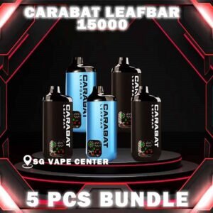 5PCS CARABAT LEAFBAR 15000 BUNDLE - SG VAPE CENTER SINGAPORE The 5PCS CARABAT LEAFBAR 15000 BUNDLE Package include : Choose 5 Pcs of CARABAT LEAFBAR 15k Puffs with amazing price ! Free Gift x1 FREE DELIVERY The CARABAT LEAFBAR 15000 DISPOSABLE VAPE Ready stock in singapore store sg online shop line up. The CARABAT LEAFBAR 15k is starter kit & prefilled cartridge pod system design,  This kit is lasted production from CARABAT VAPE company, available 10 +plus flavour for singapore vaper choose!try it now! The new carabat leafbar 15000 puffs is ready stock in Singapore. The device is comes with starter kit and pod version. Battery device and flavor pod is included in starter kit package, the pod package only comes with pod. If you looking for big capacity vape device, the carabat leafbar is your first choice because it can support up to 15000 puffs per device! STARTER KIT Package Include : X1 Carabat Device X1 Prefilled Pod 15k Puffs CARTRIDGE Package Include : X1 Prefilled Pod 15k Puffs Specification : Nicotine 5 % Approx. 15000 Puffs Safety Child Lock Dual Mesh Coil Adjustable Airflow Rechargeable Battery (Type C Port) ⚠️CARABAT LEAFBAR 15000 STARTER KIT & POD FLAVOUR LINE UP⚠️ Energy Drink Vanilla Milkshake Double Guava Popcorn Caramel Rootbeer Pineapple Berry Citrus Tobacco Vanilla Blackcurrant Lychee Watermelon Splash Mango Shak Honeydew Melon Lychee Blackcurrant Mango Watermelon SG VAPE COD SAME DAY DELIVERY , CASH ON DELIVERY ONLY. TAKE BULK ORDER /MORE ORDER PLS CONTACT ME :  SGVAPECENTER VIEW OUR DAILY NEWS INFORMATION VAPE : TELEGRAM CHANNEL