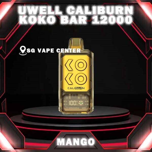 CALIBURN KOKO BAR 12000 DISPOSABLE - SG VAPE CENTER SINGAPORE The Uwell Caliburn Koko Bar 12000 Puffs Vape Ready stock at Singapore sg shop on sale for same day delivery. The Caliburn BAR 12k puffs is a revolutionary disposable vape that has taken the vaping industry by storm. This powerful and feature-rich device boasts an impressive array of specifications and capabilities, making it an attractive choice for both novice and experienced vapers alike. In this in-depth review, we’ll explore the various aspects of the Caliburn BAR S12000, providing you with all the information you need to make an informed decision about whether this disposable vape is the right fit for your vaping needs. Specifications: Battery Capacity: 800 mAh E-Liquid Capacity: 20 mL Nicotine Strength: 5% (50 mg/mL) Power Modes: Boost Mode (22W) and Regular Mode (16W) Coil: Dual 1.2-ohm coil (UWELL’s patented Flagship Dual Coil atomization system) Puff Count: Up to 12,000 puffs Charging: USB Type-C charging port Airflow: Adjustable airflow control Display: Smart LED screen with multiple animations ⚠️UWELL CALIBURN KOKO BAR 12000 FLAVOUR LINE UP⚠️ Watermelon Watermelon Pineapple Strawberry Vanilla Custard Tobacco Triple Melon Mango Mango Pudding Oat Flakes Plum Guava Lime Lychee Apple Snow Pear SG VAPE COD SAME DAY DELIVERY , CASH ON DELIVERY ONLY. TAKE BULK ORDER /MORE ORDER PLS CONTACT ME :  SGVAPECENTER VIEW OUR DAILY NEWS INFORMATION VAPE : TELEGRAM CHANNEL