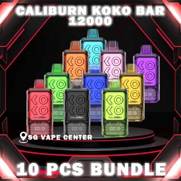 10PCS CALIBURN KOKO BAR 12000 BUNDLE - SG VAPE CENTER SINGAPORE The 10PCS CALIBURN KOKO BAR 12000 BUNDLE Package include : Choose 10 Pcs of CALIBURN KOKO BAR 12k Puffs with amazing price ! Free Gift x1 FREE DELIVERY The Uwell Caliburn Koko Bar 12000 Puffs Vape Ready stock at Singapore sg shop on sale for same day delivery. The Caliburn BAR 12k puffs is a revolutionary disposable vape that has taken the vaping industry by storm. This powerful and feature-rich device boasts an impressive array of specifications and capabilities, making it an attractive choice for both novice and experienced vapers alike. In this in-depth review, we’ll explore the various aspects of the Caliburn BAR S12000, providing you with all the information you need to make an informed decision about whether this disposable vape is the right fit for your vaping needs. Specifications: Battery Capacity: 800 mAh E-Liquid Capacity: 20 mL Nicotine Strength: 5% (50 mg/mL) Power Modes: Boost Mode (22W) and Regular Mode (16W) Coil: Dual 1.2-ohm coil (UWELL’s patented Flagship Dual Coil atomization system) Puff Count: Up to 12,000 puffs Charging: USB Type-C charging port Airflow: Adjustable airflow control Display: Smart LED screen with multiple animations ⚠️UWELL CALIBURN KOKO BAR 12000 FLAVOUR LINE UP⚠️ Watermelon Watermelon Pineapple Strawberry Vanilla Custard Tobacco Triple Melon Mango Mango Pudding Oat Flakes Plum Guava Lime Lychee Apple Snow Pear SG VAPE COD SAME DAY DELIVERY , CASH ON DELIVERY ONLY. TAKE BULK ORDER /MORE ORDER PLS CONTACT ME :  SGVAPECENTER VIEW OUR DAILY NEWS INFORMATION VAPE : TELEGRAM CHANNEL