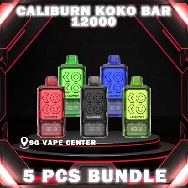 5PCS CALIBURN KOKO BAR 12000 BUNDLE - SG VAPE CENTER SINGAPORE The 5PCS CALIBURN KOKO BAR 12000 BUNDLE Package include : Choose 5 Pcs of CALIBURN KOKO BAR 12k Puffs with amazing price ! Free Gift x1 FREE DELIVERY The Uwell Caliburn Koko Bar 12000 Puffs Vape Ready stock at Singapore sg shop on sale for same day delivery. The Caliburn BAR 12k puffs is a revolutionary disposable vape that has taken the vaping industry by storm. This powerful and feature-rich device boasts an impressive array of specifications and capabilities, making it an attractive choice for both novice and experienced vapers alike. In this in-depth review, we’ll explore the various aspects of the Caliburn BAR S12000, providing you with all the information you need to make an informed decision about whether this disposable vape is the right fit for your vaping needs. Specifications: Battery Capacity: 800 mAh E-Liquid Capacity: 20 mL Nicotine Strength: 5% (50 mg/mL) Power Modes: Boost Mode (22W) and Regular Mode (16W) Coil: Dual 1.2-ohm coil (UWELL’s patented Flagship Dual Coil atomization system) Puff Count: Up to 12,000 puffs Charging: USB Type-C charging port Airflow: Adjustable airflow control Display: Smart LED screen with multiple animations ⚠️UWELL CALIBURN KOKO BAR 12000 FLAVOUR LINE UP⚠️ Watermelon Watermelon Pineapple Strawberry Vanilla Custard Tobacco Triple Melon Mango Mango Pudding Oat Flakes Plum Guava Lime Lychee Apple Snow Pear SG VAPE COD SAME DAY DELIVERY , CASH ON DELIVERY ONLY. TAKE BULK ORDER /MORE ORDER PLS CONTACT ME :  SGVAPECENTER VIEW OUR DAILY NEWS INFORMATION VAPE : TELEGRAM CHANNEL