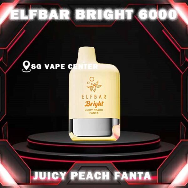 ELFBAR BRIGHT 6000 ( 6K ) DISPOSABLE - SG VAPE CENTER SINGAPORE The Elfbar Bright 6000 Puffs Disposable vape ready stock in our sg singapore store online shop for same day delivery. Feel the elfbar bright 6k combination of power and flavor. With QUAQ MESH, every puff unleashes a powerful throat hit bursting with flavor. Fresh Taste, Fresh Vibes! Newest flavor lineup yet. Indulge in rich, satisfying tastes that make every inhale a delight. Try it now ELF BAR BRIGHT! Note: Battery power shall not be released normally when the ambient temperature is lower than -5℃. We suggest before the activation, this product shall be left in a warm environment for about three days to restore battery discharge capacity. Specification : Puff: 6000 Puffs Nicotine Strength: 50mg / 5% Battery Capacity: 400mAh Charging Port: Type-C Rechargeable ⚠️ELFBAR BRIGHT 6000 FLAVOUR LIST⚠️ Apple Strawberry Mango Bubblegum Mint Double Peach Mango Watermelon Double Strawberry Ice Cream Double Strawberry Juicy Peach Fanta Lemon Cola Lychee Grape Honeydew Mixed Kiwi Passion Strawberry Grape Bubblegum SG VAPE COD SAME DAY DELIVERY , CASH ON DELIVERY ONLY. TAKE BULK ORDER /MORE ORDER PLS CONTACT ME :  SGVAPECENTER VIEW OUR DAILY NEWS INFORMATION VAPE : TELEGRAM CHANNEL