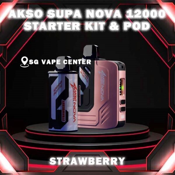 AKSO SUPA NOVA 12000 STARTER KIT & PREFILLED POD - SG VAPE CENTER SINGAPORE The AKSO SUPA NOVA 12000 puffs disposable vape is Starter Kit & Prefilled Pod design ,ready stock in our sg singapore store online shop for same day delivery. Introducing the AKSO Supa Nova 12k closed pod disposable vape, crafted for flexibility and ease of use. It features adjustable wattage ranging from 10W to 20W, allowing users to customize their vaping experience. Safety is paramount with a child lock and a rechargeable battery equipped with anti-overcharge and auto cut-off systems. Monitoring your vape is simple with liquid and battery indicators, ensuring you're always informed. Adjust the airflow to your liking and enjoy up to 12,000 puffs per cartridge. Plus, it's compatible with cartridges from the Akso Supa Pro series, offering compatibility and versatility for vapers. Designed with user safety and convenience in mind. It features a child lock mechanism where activation and deactivation require pressing any button for 3 seconds, preventing accidental operation. The rechargeable battery includes anti-overcharge protection and an auto cut-off system, ensuring prolonged battery lifespan and safe charging practices. NOTE: AKSO SUPA NOVA 12K KIT & POD COMPATIBLE WITH AKSO SUPA PRO 12K KIT & POD. Specifications : Puff: 12000 Puffs Nicotine Strength: 5% Adjustable wattage : 10W to 20W Liquid and battery indicator Charging Port: 650 mAh Rechargeable Type-C ⚠️AKSO SUPA NOVA 12000 FLAVOUR LINE UP⚠️ Blackcurrant Butter Mint Candy Chocolate Mint Honeydew Mango Oat Crunch Sirap Bandung Strawberry Banana Custard Strawberry Mango Strawberry Yam Cheese Vanilla Tobacco Apple Custard Milk Caramel Passion Soursop Mango Cranberry Grape Watermelon Gummy Mango Passion Grape SG VAPE COD SAME DAY DELIVERY , CASH ON DELIVERY ONLY. TAKE BULK ORDER /MORE ORDER PLS CONTACT ME :  SGVAPECENTER VIEW OUR DAILY NEWS INFORMATION VAPE : TELEGRAM CHANNEL